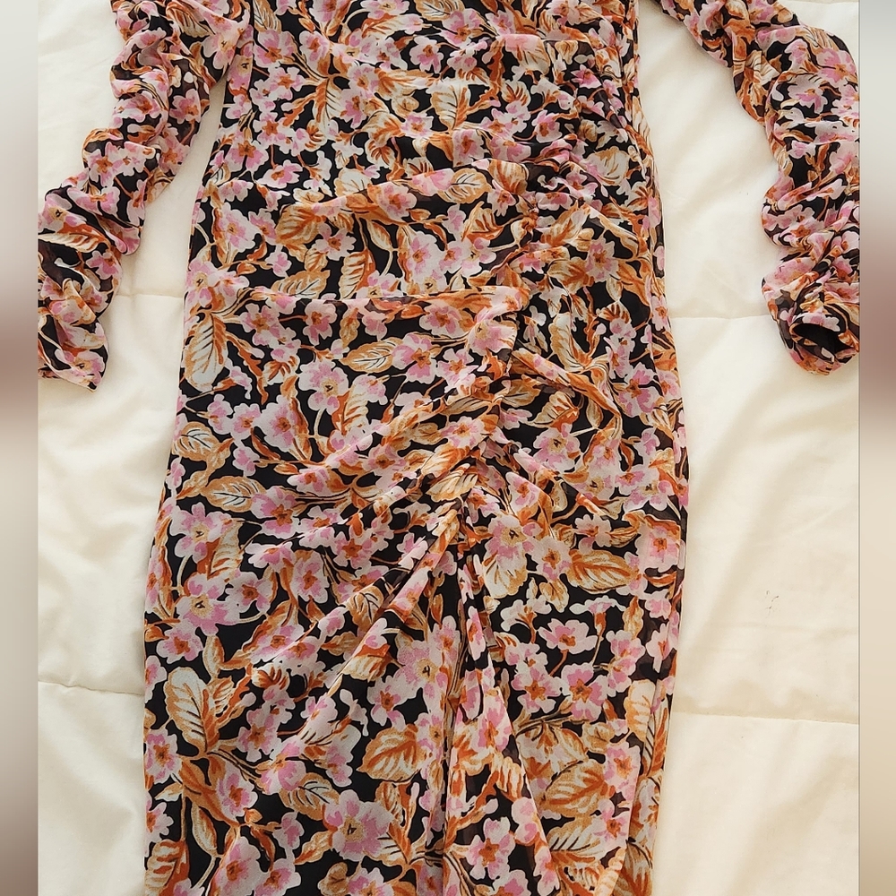 ZARA RUCHED MAXI DRESS SIZE S - Picture 7 of 15